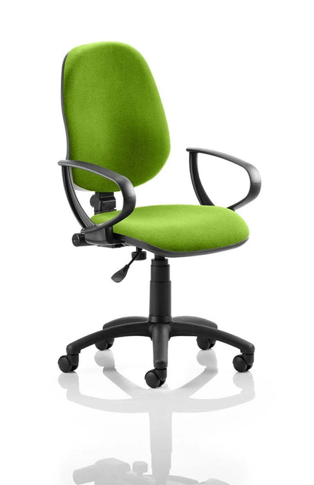 Eclipse Plus I Operator Chair Task and Operator Dynamic Office Solutions Bespoke Myrrh Green Matching Bespoke Colour With Loop Arms