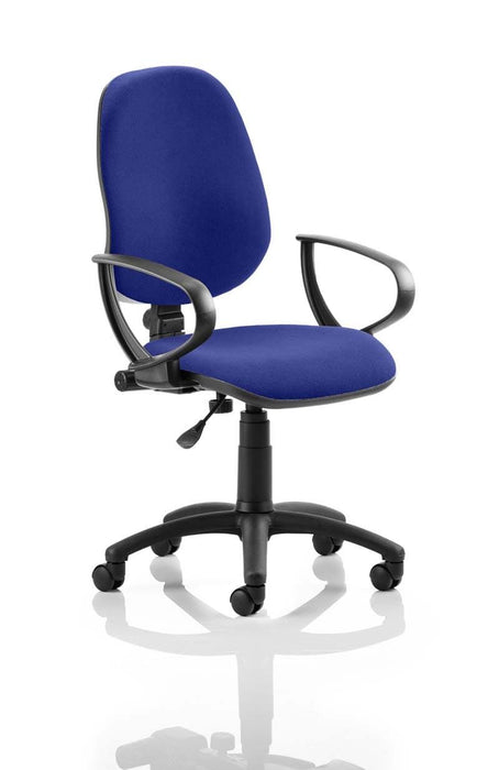 Eclipse Plus I Operator Chair Task and Operator Dynamic Office Solutions Bespoke Stevia Blue Matching Bespoke Colour With Loop Arms