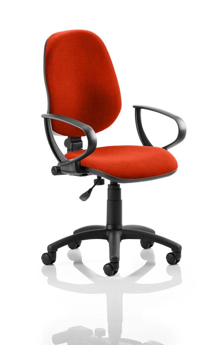 Eclipse Plus I Operator Chair Task and Operator Dynamic Office Solutions Bespoke Tabasco Orange Matching Bespoke Colour With Loop Arms