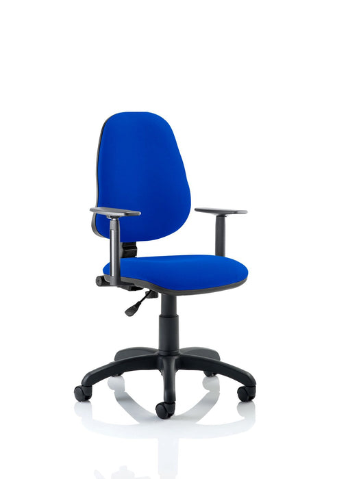 Eclipse Plus I Operator Chair Task and Operator Dynamic Office Solutions Blue Fabric Matching Bespoke Colour With Height Adjustable Arms