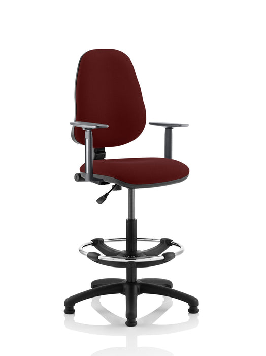 Eclipse Plus I Operator Chair with Hi Rise Draughtsman Kit Task and Operator Dynamic Office Solutions Bespoke Ginseng Chilli With Height Adjustable Arms 