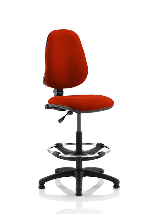 Eclipse Plus I Operator Chair with Hi Rise Draughtsman Kit Task and Operator Dynamic Office Solutions Bespoke Tabasco Orange None 