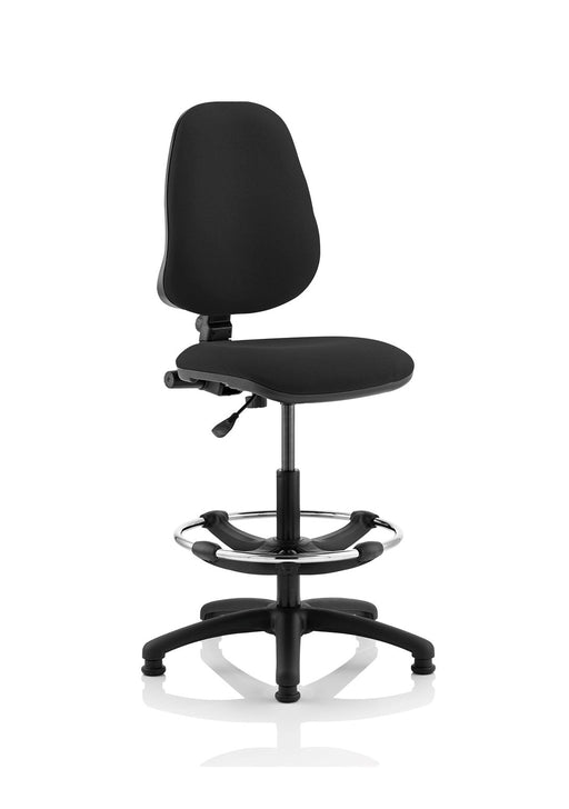 Eclipse Plus I Operator Chair with Hi Rise Draughtsman Kit Task and Operator Dynamic Office Solutions Black Fabric None 