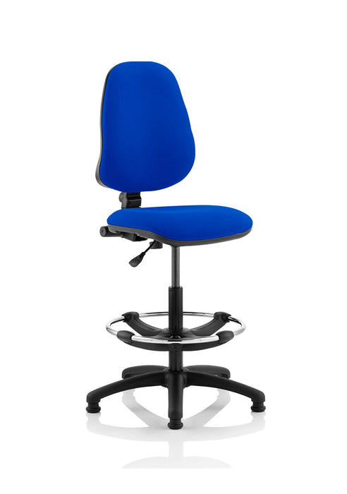 Eclipse Plus I Operator Chair with Hi Rise Draughtsman Kit Task and Operator Dynamic Office Solutions Blue Fabric None 