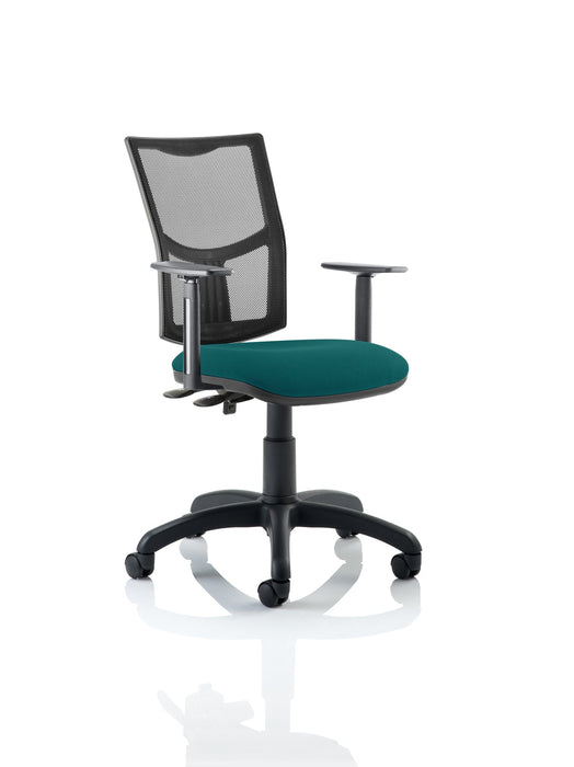 Eclipse Plus II Mesh Back Operator Chair Task and Operator Dynamic Office Solutions Bespoke Maringa Teal With Height Adjustable Arms No Draughtsman Kit