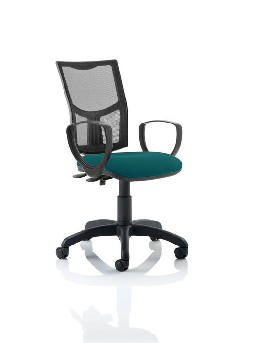 Eclipse Plus II Mesh Back Operator Chair Task and Operator Dynamic Office Solutions Bespoke Maringa Teal With Loop Arms No Draughtsman Kit