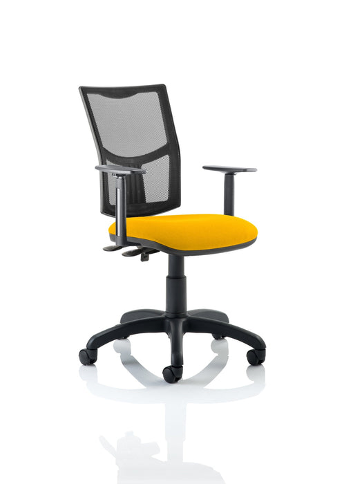 Eclipse Plus II Mesh Back Operator Chair Task and Operator Dynamic Office Solutions Bespoke Senna Yellow With Height Adjustable Arms No Draughtsman Kit