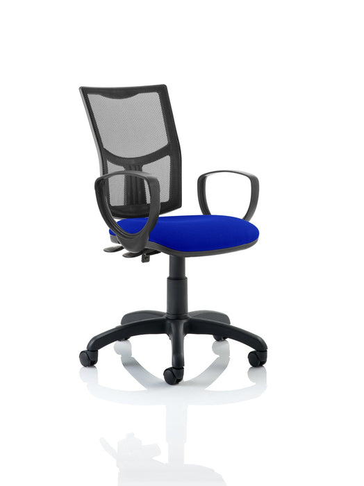 Eclipse Plus II Mesh Back Operator Chair Task and Operator Dynamic Office Solutions Bespoke Stevia Blue With Loop Arms No Draughtsman Kit
