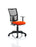 Eclipse Plus II Mesh Back Operator Chair Task and Operator Dynamic Office Solutions Bespoke Tabasco Orange With Height Adjustable Arms No Draughtsman Kit