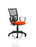 Eclipse Plus II Mesh Back Operator Chair Task and Operator Dynamic Office Solutions Bespoke Tabasco Orange With Loop Arms No Draughtsman Kit