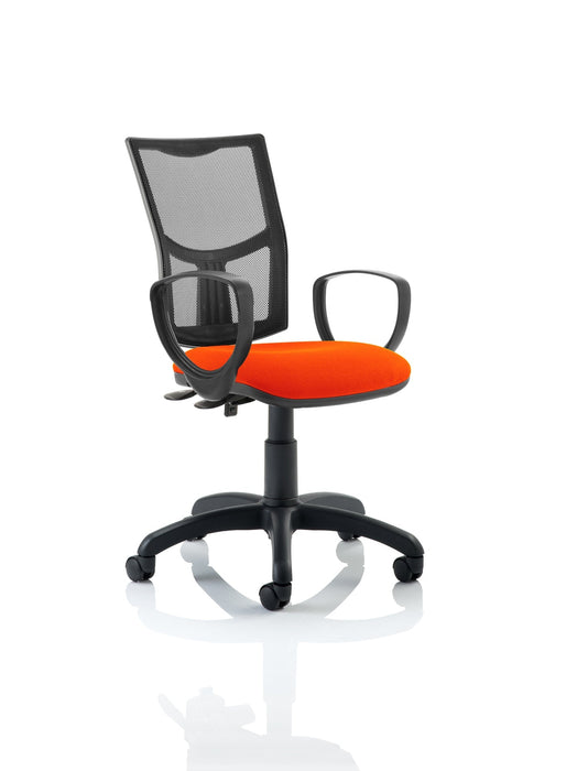 Eclipse Plus II Mesh Back Operator Chair Task and Operator Dynamic Office Solutions Bespoke Tabasco Orange With Loop Arms No Draughtsman Kit