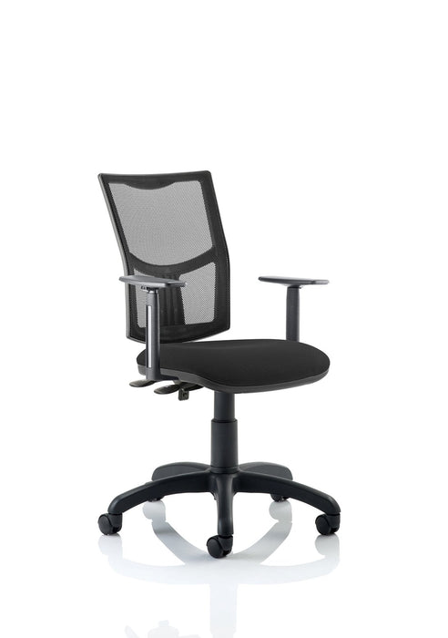 Eclipse Plus II Mesh Back Operator Chair Task and Operator Dynamic Office Solutions Black Fabric With Height Adjustable Arms No Draughtsman Kit