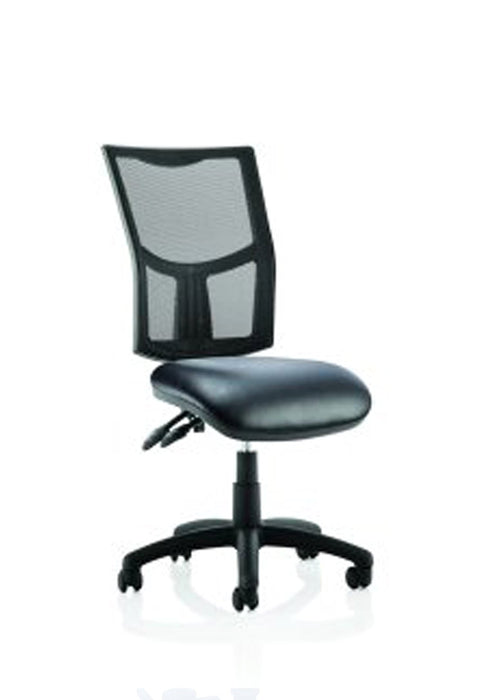 Eclipse Plus II Mesh Back Operator Chair Task and Operator Dynamic Office Solutions Black Leather None No Draughtsman Kit