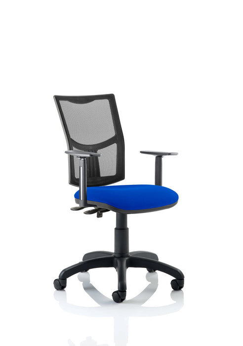 Eclipse Plus II Mesh Back Operator Chair Task and Operator Dynamic Office Solutions Blue Fabric With Height Adjustable Arms No Draughtsman Kit