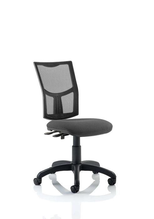 Eclipse Plus II Mesh Back Operator Chair Task and Operator Dynamic Office Solutions Charcoal Fabric None No Draughtsman Kit