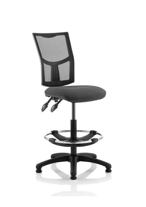 Eclipse Plus II Mesh Back Operator Chair Task and Operator Dynamic Office Solutions Charcoal Fabric None With Draughtsman Kit