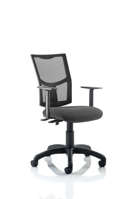 Eclipse Plus II Mesh Back Operator Chair Task and Operator Dynamic Office Solutions Charcoal Fabric With Height Adjustable Arms No Draughtsman Kit