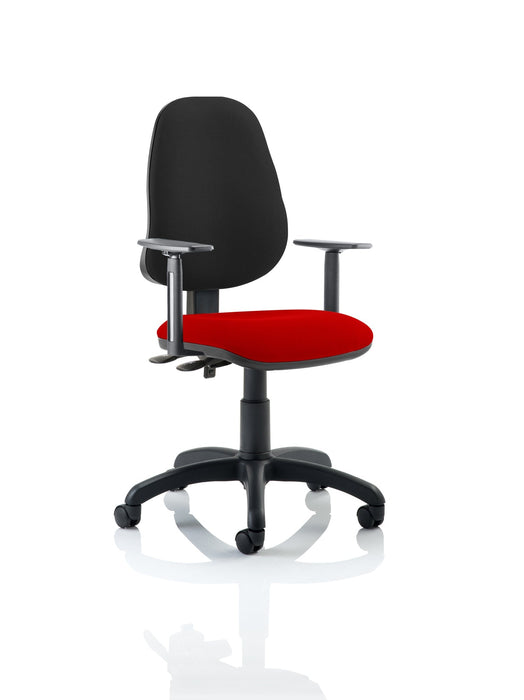 Eclipse Plus II Operator Chair Task and Operator Dynamic Office Solutions Bespoke Bergamot Cherry Black With Height Adjustable Arms