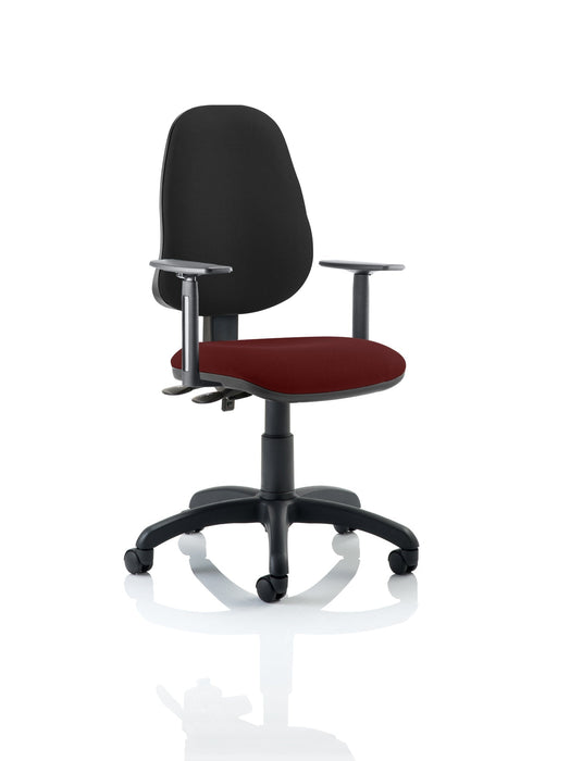 Eclipse Plus II Operator Chair Task and Operator Dynamic Office Solutions Bespoke Ginseng Chilli Black With Height Adjustable Arms