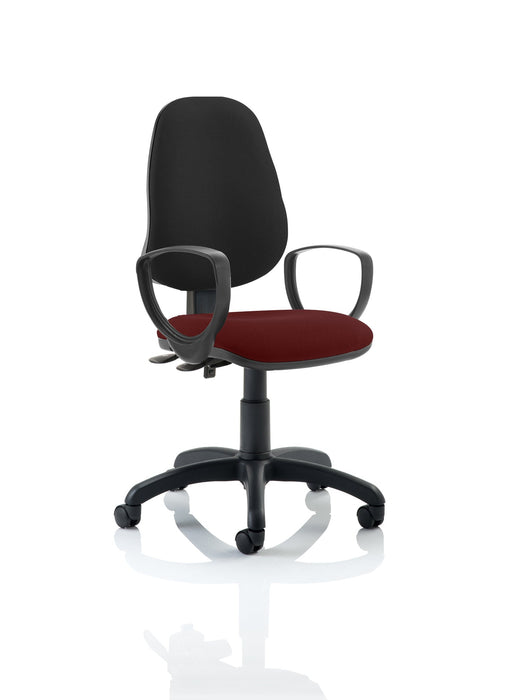 Eclipse Plus II Operator Chair Task and Operator Dynamic Office Solutions Bespoke Ginseng Chilli Black With Loop Arms