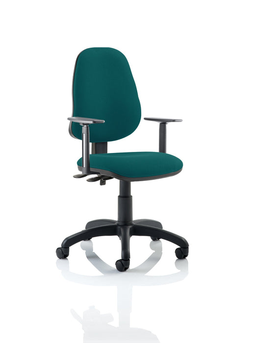 Eclipse Plus II Operator Chair Task and Operator Dynamic Office Solutions Bespoke Maringa Teal Matching Bespoke Colour With Height Adjustable Arms