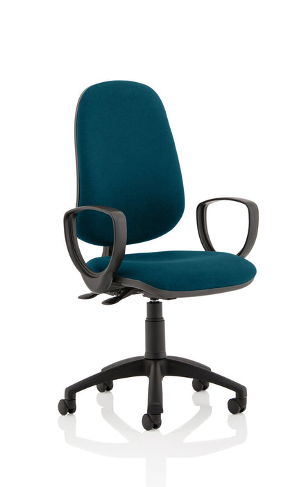 Eclipse Plus II Operator Chair Task and Operator Dynamic Office Solutions Bespoke Maringa Teal Matching Bespoke Colour With Loop Arms