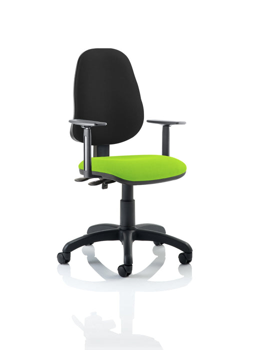 Eclipse Plus II Operator Chair Task and Operator Dynamic Office Solutions Bespoke Myrrh Green Black With Height Adjustable Arms