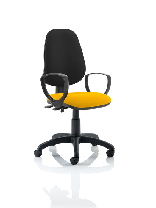 Eclipse Plus II Operator Chair Task and Operator Dynamic Office Solutions Bespoke Senna Yellow Black With Loop Arms