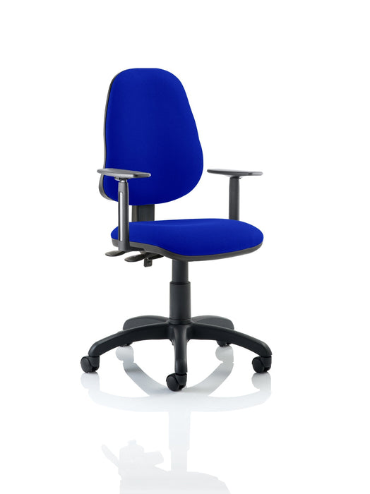 Eclipse Plus II Operator Chair Task and Operator Dynamic Office Solutions Bespoke Stevia Blue Matching Bespoke Colour With Height Adjustable Arms