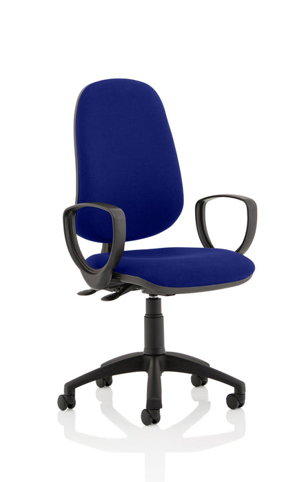Eclipse Plus II Operator Chair Task and Operator Dynamic Office Solutions Bespoke Stevia Blue Matching Bespoke Colour With Loop Arms