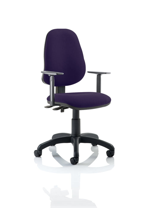 Eclipse Plus II Operator Chair Task and Operator Dynamic Office Solutions Bespoke Tansy Purple Matching Bespoke Colour With Height Adjustable Arms