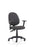 Eclipse Plus II Operator Chair Task and Operator Dynamic Office Solutions Charcoal Fabric Matching Bespoke Colour With Height Adjustable Arms