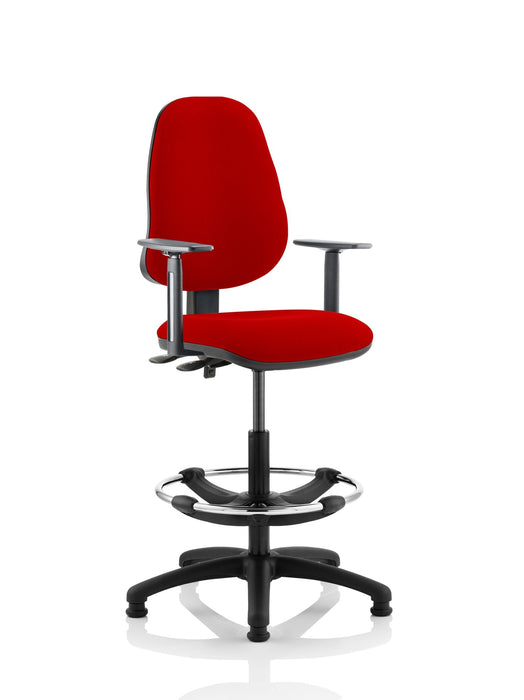 Eclipse Plus II Operator Chair with Hi Rise Draughtsman Kit Task and Operator Dynamic Office Solutions Bespoke Bergamot Cherry With Height Adjustable Arms 