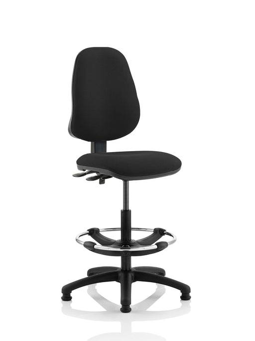 Eclipse Plus II Operator Chair with Hi Rise Draughtsman Kit Task and Operator Dynamic Office Solutions Black Fabric None 