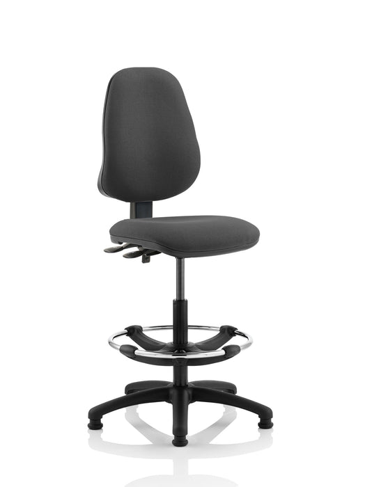 Eclipse Plus II Operator Chair with Hi Rise Draughtsman Kit Task and Operator Dynamic Office Solutions Charcoal Fabric None 