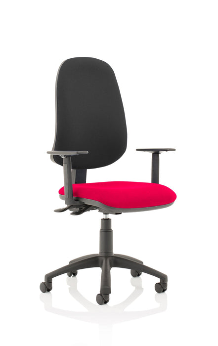 Eclipse Plus XL Operator Chair Task and Operator Dynamic Office Solutions Bespoke Bergamot Cherry Black With Height Adjustable Arms