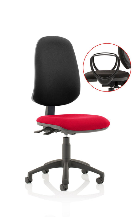 Eclipse Plus XL Operator Chair Task and Operator Dynamic Office Solutions Bespoke Bergamot Cherry Black With Loop Arms