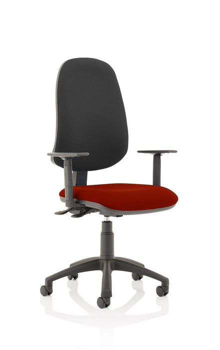 Eclipse Plus XL Operator Chair Task and Operator Dynamic Office Solutions Bespoke Ginseng Chilli Black With Height Adjustable Arms