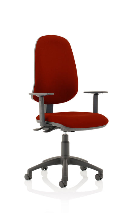 Eclipse Plus XL Operator Chair Task and Operator Dynamic Office Solutions Bespoke Ginseng Chilli Matching Bespoke Colour With Height Adjustable Arms