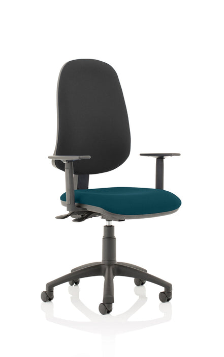 Eclipse Plus XL Operator Chair Task and Operator Dynamic Office Solutions Bespoke Maringa Teal Black With Height Adjustable Arms