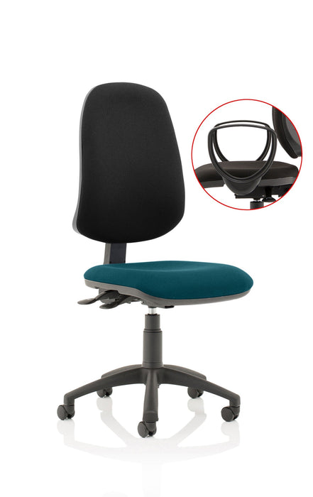 Eclipse Plus XL Operator Chair Task and Operator Dynamic Office Solutions Bespoke Maringa Teal Black With Loop Arms
