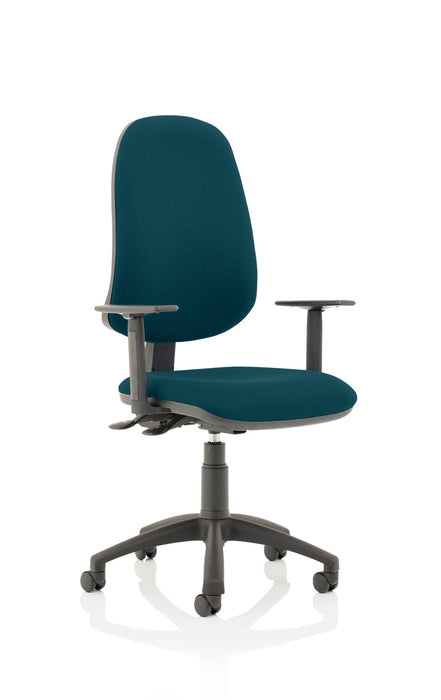 Eclipse Plus XL Operator Chair Task and Operator Dynamic Office Solutions Bespoke Maringa Teal Matching Bespoke Colour With Height Adjustable Arms