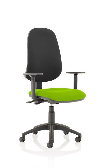 Eclipse Plus XL Operator Chair Task and Operator Dynamic Office Solutions Bespoke Myrrh Green Black With Height Adjustable Arms