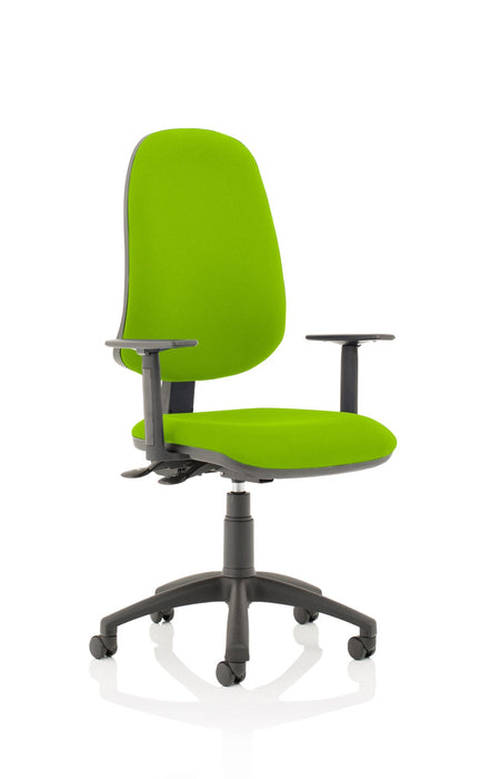 Eclipse Plus XL Operator Chair Task and Operator Dynamic Office Solutions Bespoke Myrrh Green Matching Bespoke Colour With Height Adjustable Arms