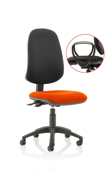 Eclipse Plus XL Operator Chair Task and Operator Dynamic Office Solutions Bespoke Tabasco Orange Black With Loop Arms