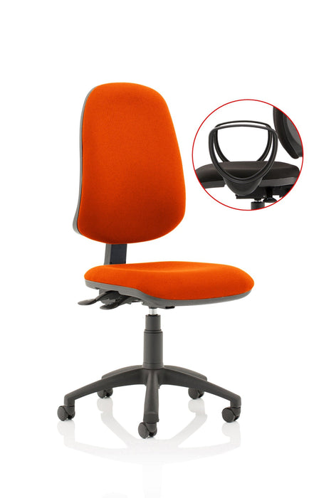 Eclipse Plus XL Operator Chair Task and Operator Dynamic Office Solutions Bespoke Tabasco Orange Matching Bespoke Colour With Loop Arms