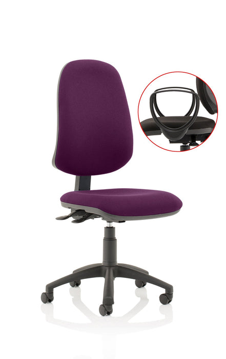 Eclipse Plus XL Operator Chair Task and Operator Dynamic Office Solutions Bespoke Tansy Purple Matching Bespoke Colour With Loop Arms