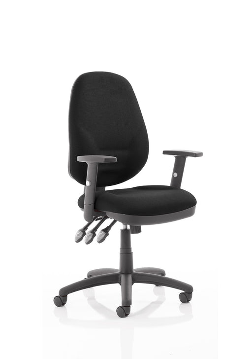 Eclipse Plus XL Operator Chair Task and Operator Dynamic Office Solutions Black Fabric Matching Bespoke Colour With Height Adjustable Arms