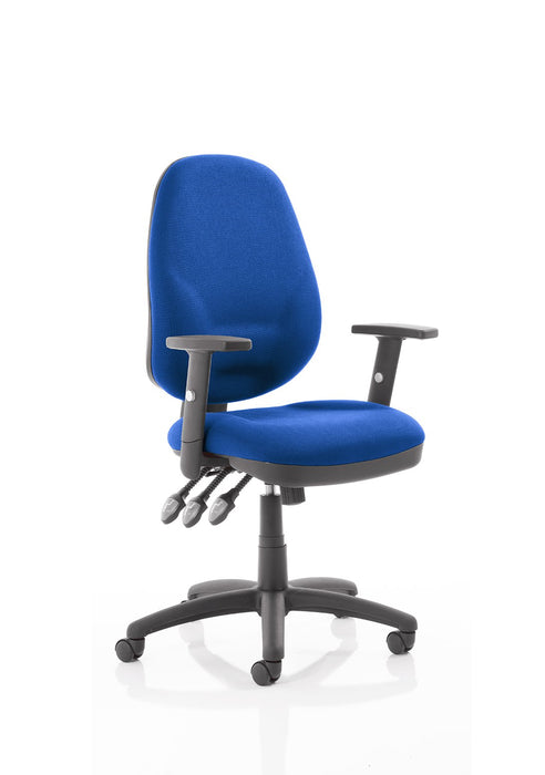 Eclipse Plus XL Operator Chair Task and Operator Dynamic Office Solutions Blue Fabric Matching Bespoke Colour With Height Adjustable Arms