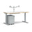 Elev8 Mono straight sit-stand desk 1600mm with matching double monitor arm, steel pedestal and cable tray Desking Dams 